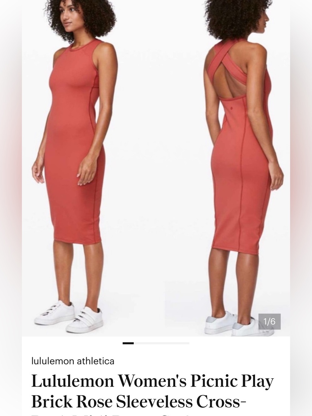 lululemon athletica Rust Red Cross-Back Midi Dress